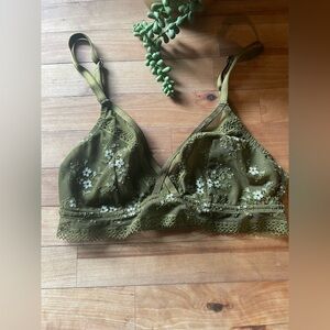 Olive Green Lace Bralette